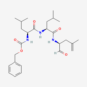 Chemical structure of Z-Leu-Leu-4,5-dehydro-Leu-aldehyde