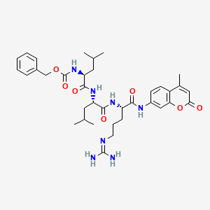 Chemical structure of Z-Leu-Leu-Arg-AMC
