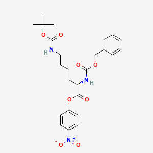 Chemical structure of Z-Lys(Boc)-ONp