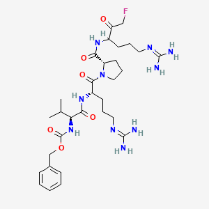 Chemical structure of Z-Val-Arg-Pro-DL-Arg-fluoromethylketone