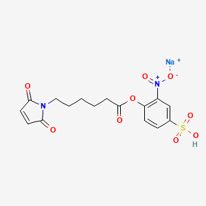 Chemical structure of ε-Maleimidocaproic acid-(2-nitro-4-sulfo)-phenyl ester · sodium salt