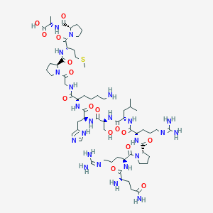 Chemical structure of H-Gln-arg-pro-arg-leu-ser-his-lys-gly-pro-met-pro-ala-OH