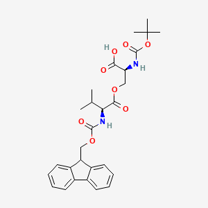 Chemical structure of Boc-Ser(Val-Fmoc)-OH