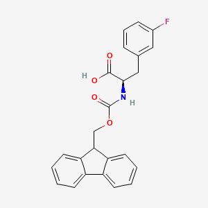 Chemical structure of Fmoc-m-fluoro-D-Phe-OH