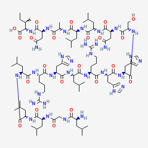 Chemical structure of H-Leu-Gly-Leu-Leu-Leu-Arg-His-Leu-Arg-His-His-Ser-Asn-Leu-Leu-Ala-Asn-Ile-OH