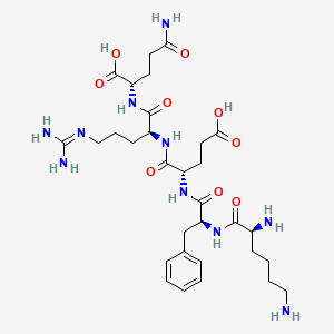 Chemical structure of H-Lys-Phe-Glu-Arg-Gln-OH