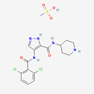 Chemical structure of AT 7519 mesylate