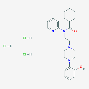 Chemical structure of desmethyl-WAY 100635 trihydrochloride