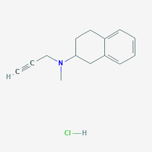 Chemical structure of N-methyl-N-propargyl-2-aminotetralin hydrochloride