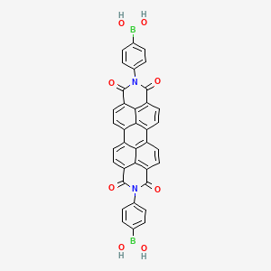 Chemical structure of ((1,3,8,10-tetraoxo-1,3,8,10-tetrahydroanthra[2,1,9-def:6,5,10-d'e'f']diisoquinoline-2,9-diyl)bis(4,1-phenylene))diboronicacid