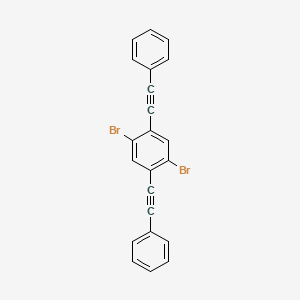Chemical structure of 1,4-Bis(phenylethynyl)-2,5-dibromobenzene