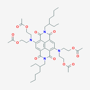 Chemical structure of ((2,7-Bis(2-ethylhexyl)-1,3,6,8-tetraoxo-1,2,3,6,7,8-hexahydrobenzo[lmn][3,8]phenanthroline-4,9-diyl)bis(azanetriyl))tetrakis(ethane-2,1-diyl) tetraacetate