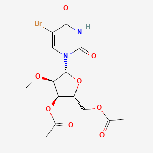 Chemical structure of 3',5'-Di-O-acetyl-5-broMo-2'-O-Methyluridine
