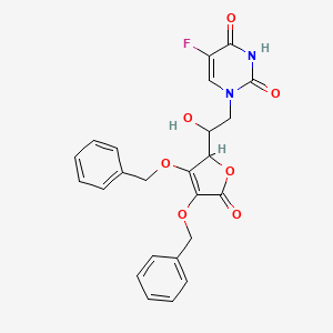 Chemical structure of ((2R,3R,4R,5S)-3-(benzoyloxy)-5-(2,4-dioxo-3,4-dihydropyrimidin-1(2H)-yl)-4-fluoro-4-methyltetrahydrofuran-2-yl)methylbenzoate