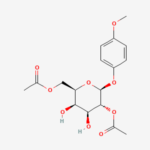 Chemical structure of 4-Methoxyphenyl 2,6-di-O-acetyl-beta-D-galactopyranoside
