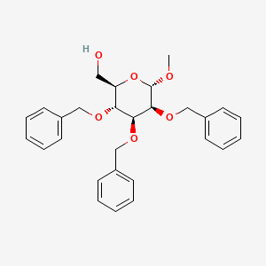Chemical structure of ((2R,3R,4S,5S,6S)-3,4,5-tris(Benzyloxy)-6-methoxytetrahydro-2H-pyran-2-yl)methanol