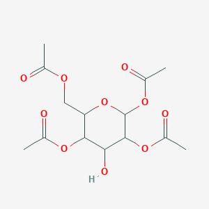 Chemical structure of (3,5,6-Triacetyloxy-4-hydroxyoxan-2-yl)methyl acetate