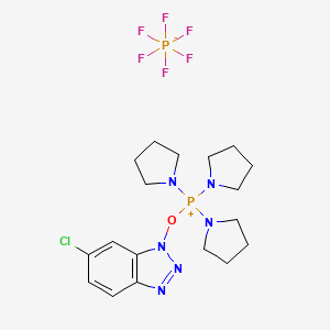 Chemical structure of ((6-Chloro-1H-benzo[d][1,2,3]triazol-1-yl)oxy)tri(pyrrolidin-1-yl)phosphonium hexafluorophosphate