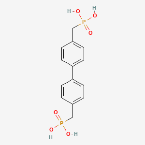 Chemical structure of [4-[4-(Phosphonomethyl)phenyl]phenyl]methylphosphonic acid
