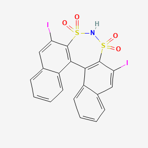 Chemical structure of (11bR)-2,6-diiodo-3,3,5,5-tetraoxide-dinaphtho[2,1-d:1',2'-f][1,3,2]dithiazepine