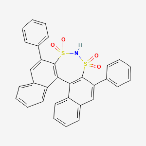 Chemical structure of (11bR)-2,6-diphenyl-3,3,5,5-tetraoxide-dinaphtho[2,1-d:1',2'f][1,3,2]dithiazepine