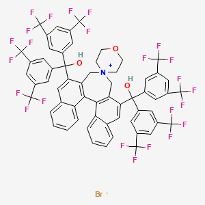 Chemical structure of (11bS)-2,6-Bis[bis[3,5-bis(trifluoromethyl)phenyl]hydroxymethyl]-3,5-dihydrospiro[4H-dinaphth[2,1-c:1',2'-e]azepine-4,4'-morpholinium] bromide