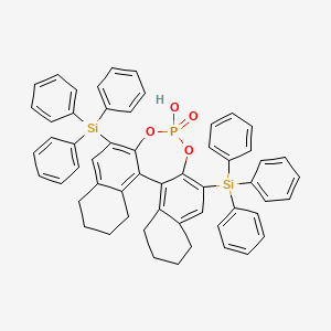 Chemical structure of (11bS)-8,9,10,11,12,13,14,15-Octahydro-4-hydroxy-2,6-bis(triphenylsilyl)-4-oxide-dinaphtho[2,1-d:1',2'-f][1,3,2]dioxaphosphepin