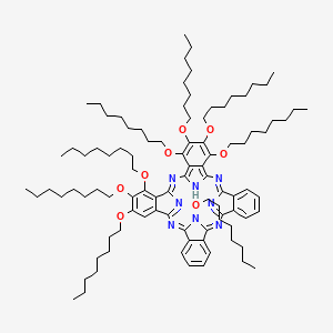Chemical structure of (12E,14E,21E)-2,3,9,10,16,17,23,24-octakis(octyloxy)-13H,29H-phthalocyanine