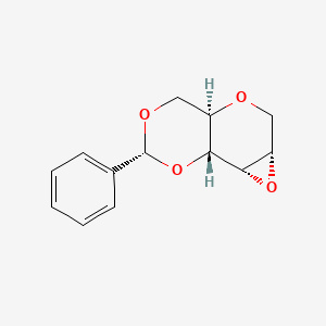 Chemical structure of (1aS,3aR,6R,7aR,7bS)-6-Phenylhexahydrooxireno[2',3':4,5]pyrano[3,2-d][1,3]dioxine