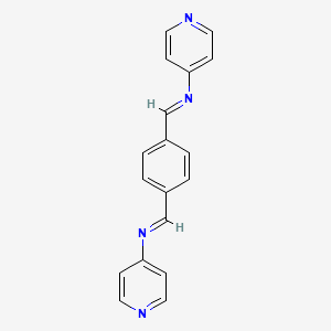 Chemical structure of (1E,1'E)-1,1'-(1,4-Phenylene)bis(N-(pyridin-4-yl)methanimine)