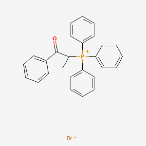 Chemical structure of (1-Oxo-1-phenylpropan-2-yl)triphenylphosphonium bromide