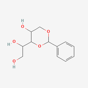 Chemical structure of 1-(5-Hydroxy-2-phenyl-1,3-dioxan-4-yl)ethane-1,2-diol