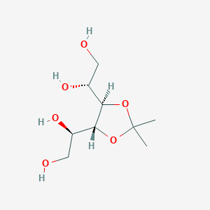 Chemical structure of (1R,1'R)-1,1'-((4R,5R)-2,2-Dimethyl-1,3-dioxolane-4,5-diyl)bis(ethane-1,2-diol)