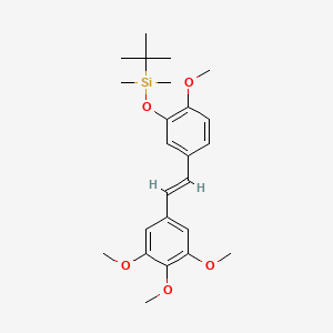 Chemical structure of (1R,2S,3R,4R,6R)-4-(((tert-Butyldiphenylsilyl)oxy)methyl)-6-methoxycyclohexane-1,2,3-triol