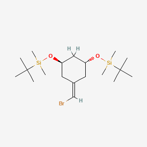 Chemical structure of (1R,3R)-5-(Bromomethylene)-1,3-bis(tert-butyldimethylsilyloxy)cyclohexane