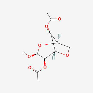 Chemical structure of Methyl 2,4-di-O-acetyl-3,6-anhydro-alpha-D-glucopyranoside