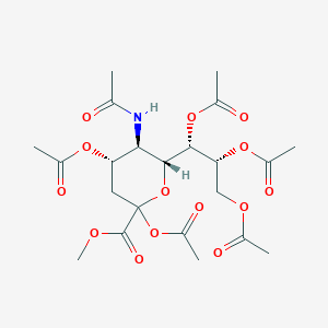 Chemical structure of (1S,2R)-1-((2R,3R,4S)-3-acetamido-4,6-diacetoxy-6-(methoxycarbonyl)tetrahydro-2H-pyran-2-yl)propane-1,2,3-triyl triacetate