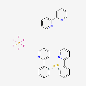 Chemical structure of (2,2'-Bipyridine)bis(2-phenylpyridinato)iridium(III) Hexafluorophosphate