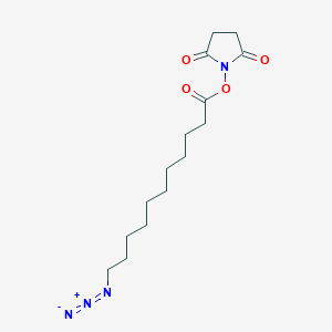 Chemical structure of (2,5-Dioxopyrrolidin-1-yl) 11-azidoundecanoate