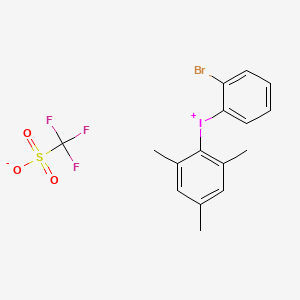 Chemical structure of (2-Bromophenyl)(2,4,6-trimethylphenyl)iodonium triflate