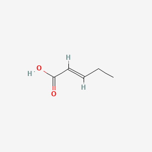 Chemical structure of (2E)-pent-2-enoic acid
