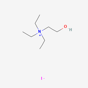 Chemical structure of (2-hydroxyethyl)triethylammonium iodide
