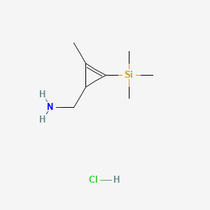 Chemical structure of (2-Methyl-3-(trimethylsilyl)cycloprop-2-en-1-yl)methanamine hydrochloride