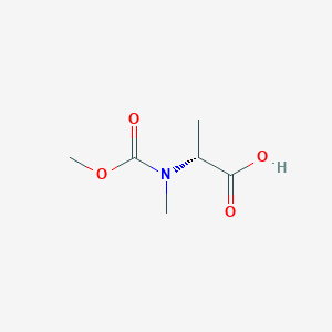 Chemical structure of (2R)-2-[(Methoxycarbonyl)(methyl)amino]propanoic acid