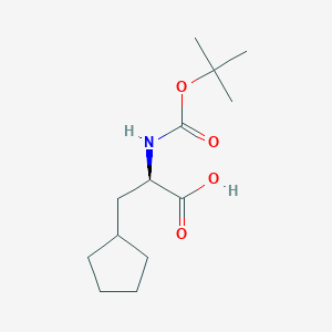 Chemical structure of (2R)-2-{[(tert-Butoxy)carbonyl]amino}-3-cyclopentylpropanoic acid