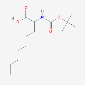 Chemical structure of (2R)-2-{[(tert-butoxy)carbonyl]amino}non-8-enoic acid
