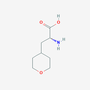 Chemical structure of (2R)-2-Amino-3-(oxan-4-yl)propanoic acid