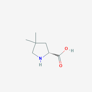 Chemical structure of (2R)-4,4-Dimethylpyrrolidine-2-carboxylic acid