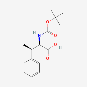 Chemical structure of (2R,3R)-2-((tert-Butoxycarbonyl)amino)-3-phenylbutanoic acid