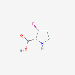 Chemical structure of (2R,3R)-3-Fluoropyrrolidine-2-carboxylic acid